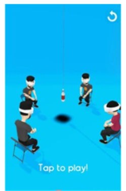 蒙眼躲瓶子挑战
