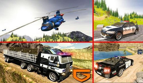 警用运货汽车运输机Police Cargo Plane Cars Transport
