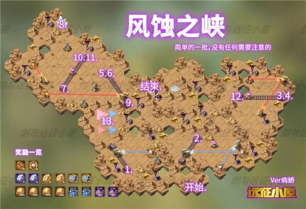 剑与远征风蚀之峡怎么过？风蚀之峡奇境探险通关路线图一览[多图]图片1