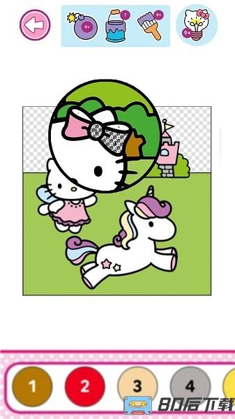 凯蒂猫数字填色花园游戏
