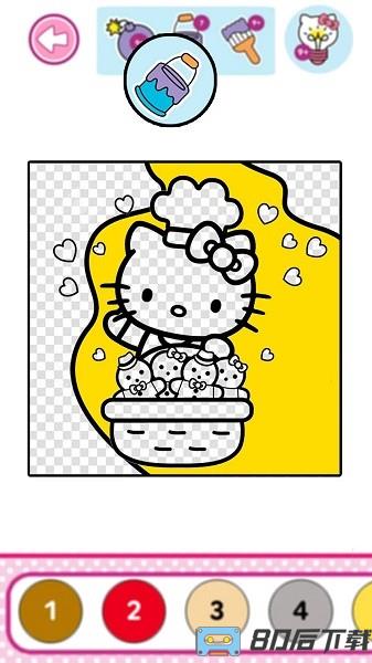 凯蒂猫数字填色花园游戏