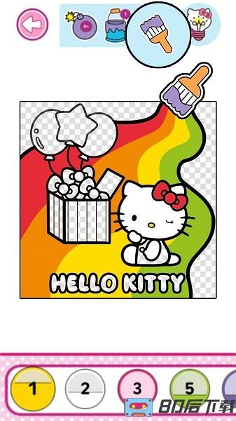 凯蒂猫数字填色花园游戏
